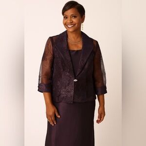 Vintage R&M Richards Sheath Formal Dress in Eggplant Sz 12P